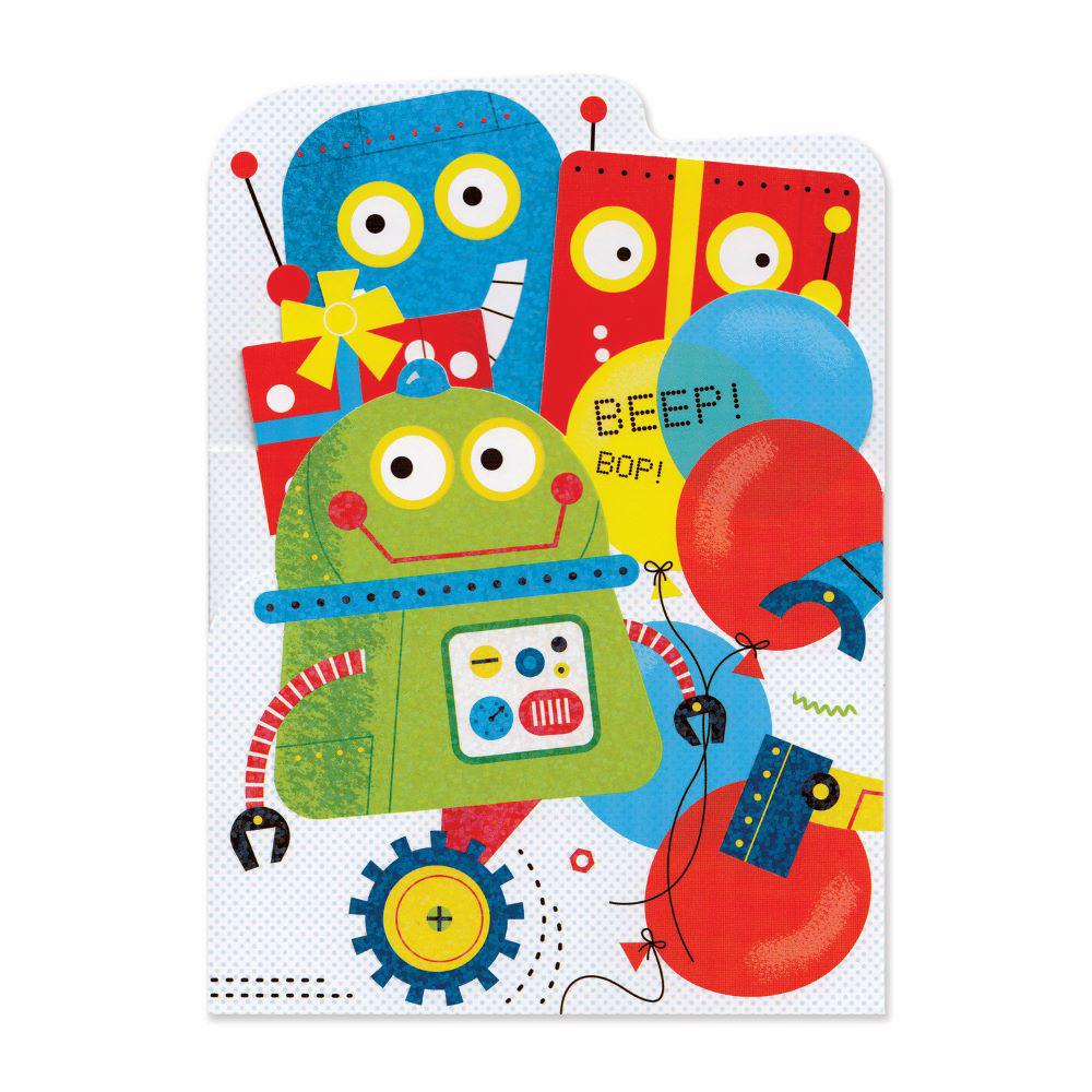 Peaceable Kingdom-Tri Fold Birthday Card - Robots-5920TF-Legacy Toys