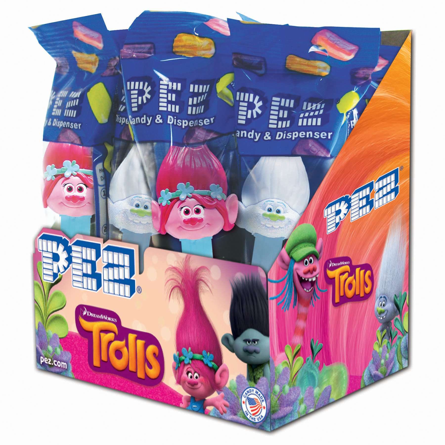 PEZ Candy-Pez Blister Card Dispenser - Trolls - Assorted Styles-79169-Legacy Toys