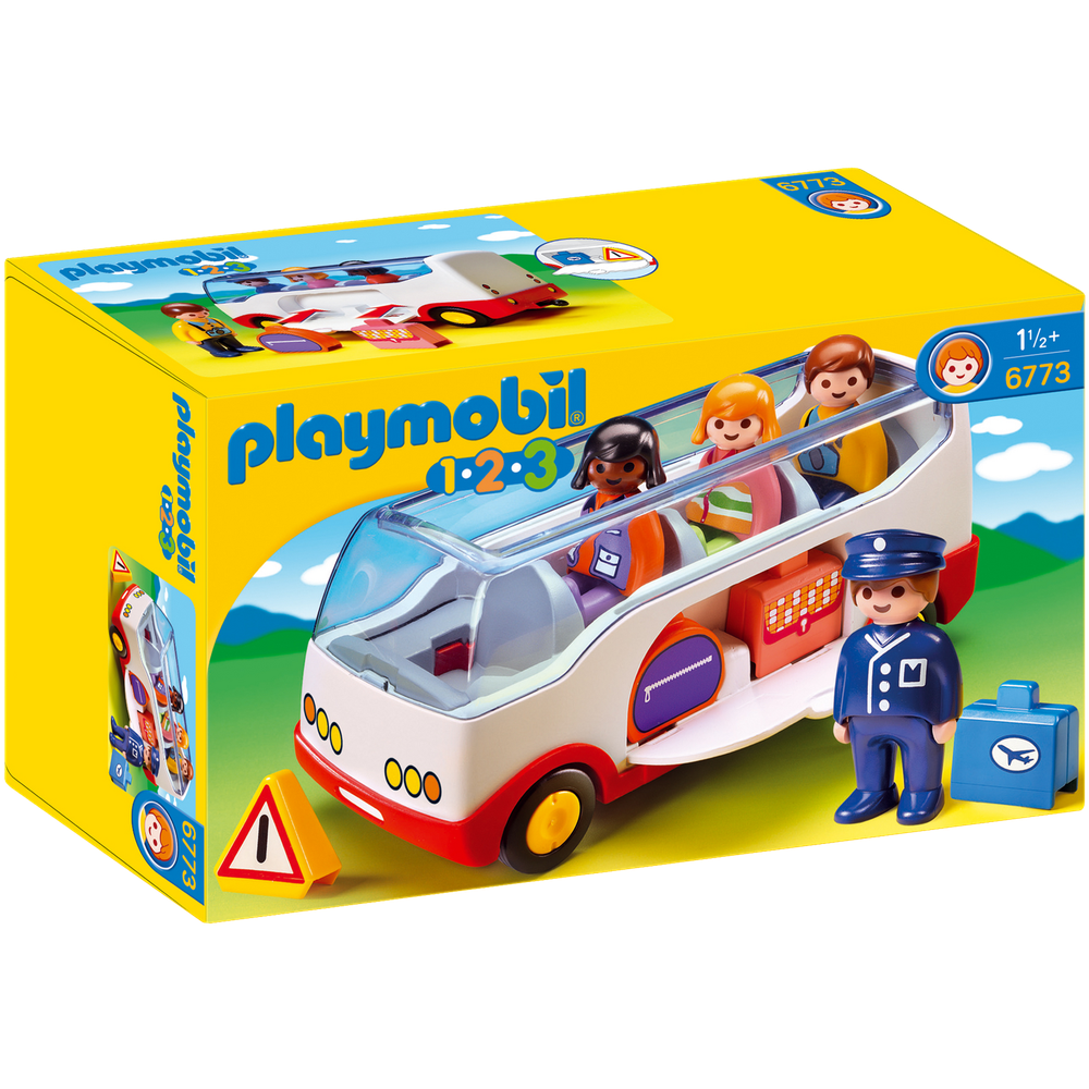 Playmobil-1.2.3. Airport Shuttle Bus-6773-Legacy Toys