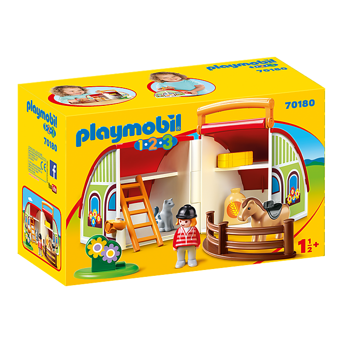 Playmobil-1.2.3. My Take Along Barn-70180-Legacy Toys