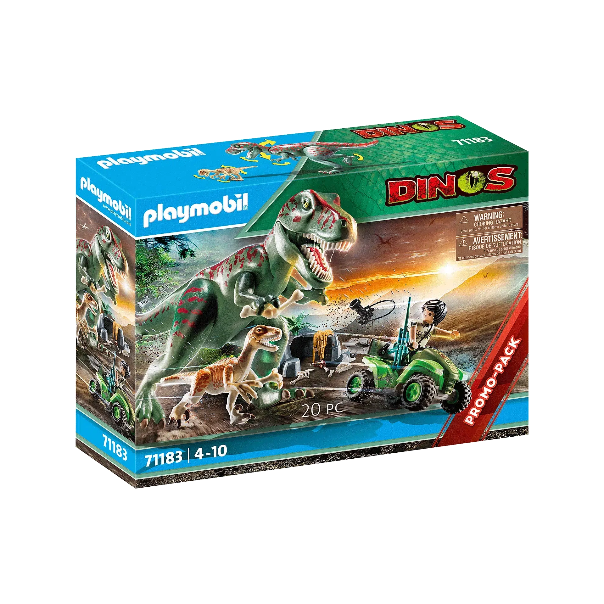 Playmobil-Dinos - Explorer Quad with T-Rex-71183-Legacy Toys