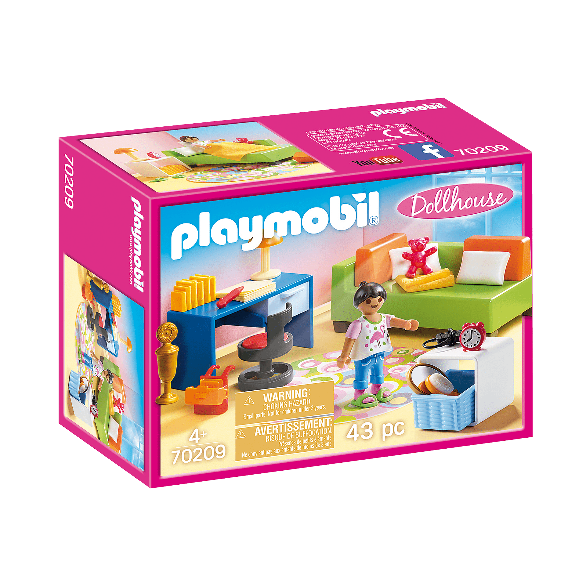 Playmobil-Dollhouse - Teenager's Room-70209-Legacy Toys