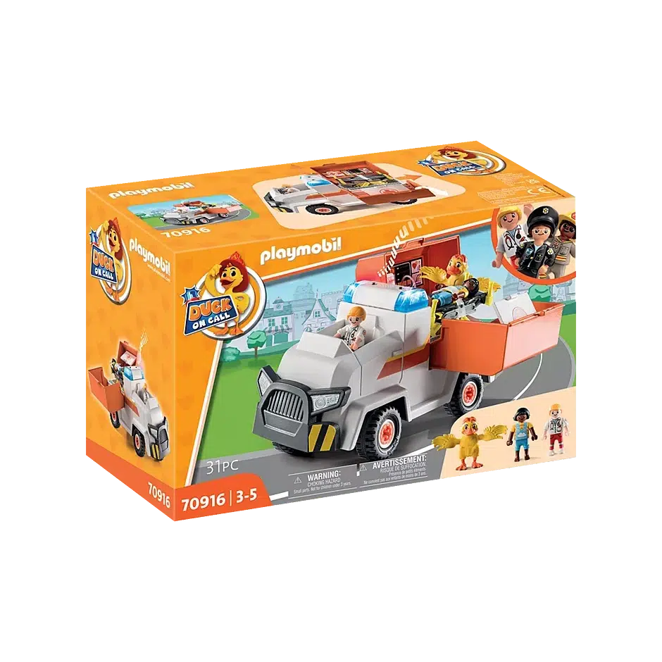 Playmobil-Duck on Call - Ambulance Emergency Vehicle-70916-Legacy Toys