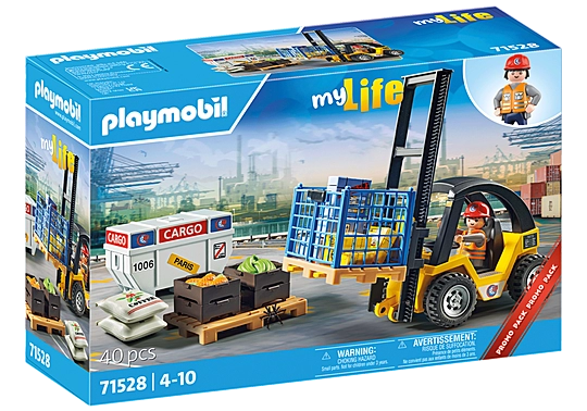 Playmobil-Forklift Truck with Cargo-71528-Legacy Toys