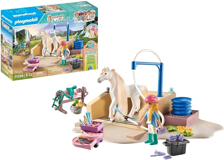 Playmobil-Washing Station with Isabella and Lioness-71354-Legacy Toys