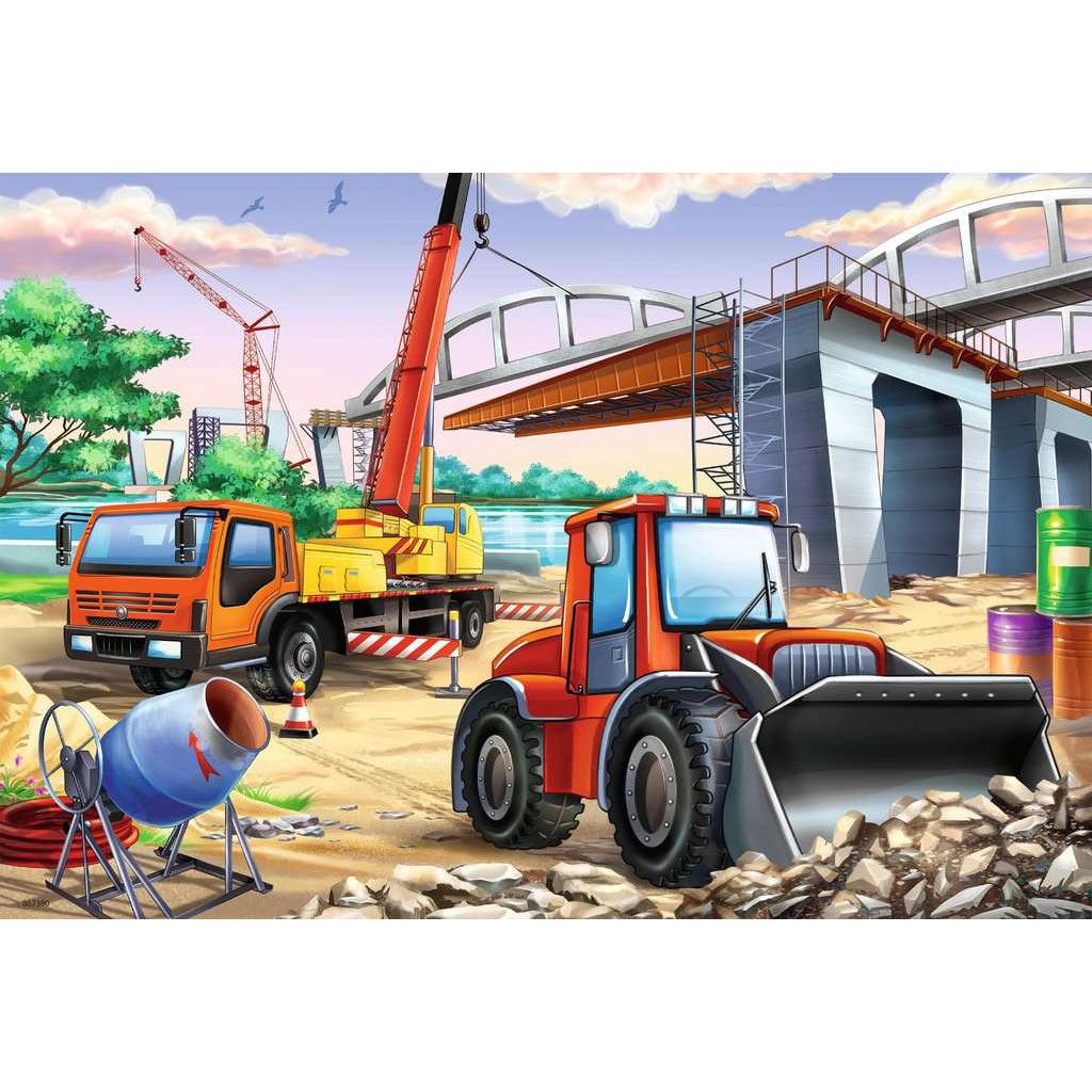 Ravensburger-Construction & Cars 2x24 Piece Puzzle-5157-Legacy Toys