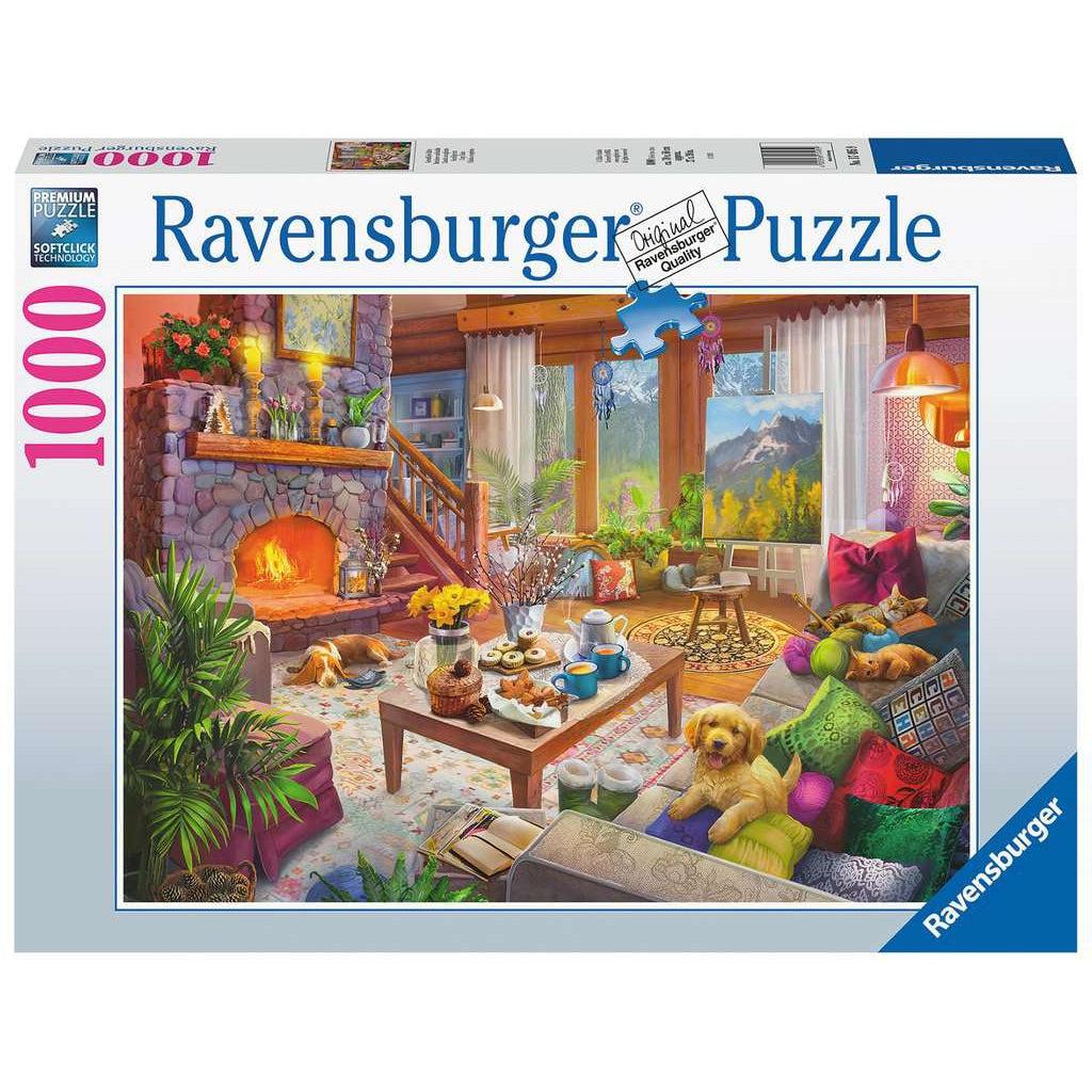 Ravensburger-Cozy Cabin 1000 Piece Puzzle-17495-Legacy Toys