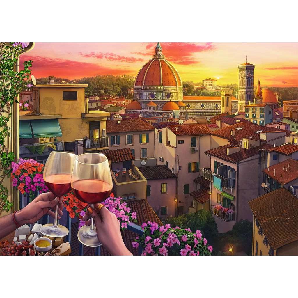 Ravensburger-Cozy Wine Terrace 500 Piece Large Format-16796-Legacy Toys