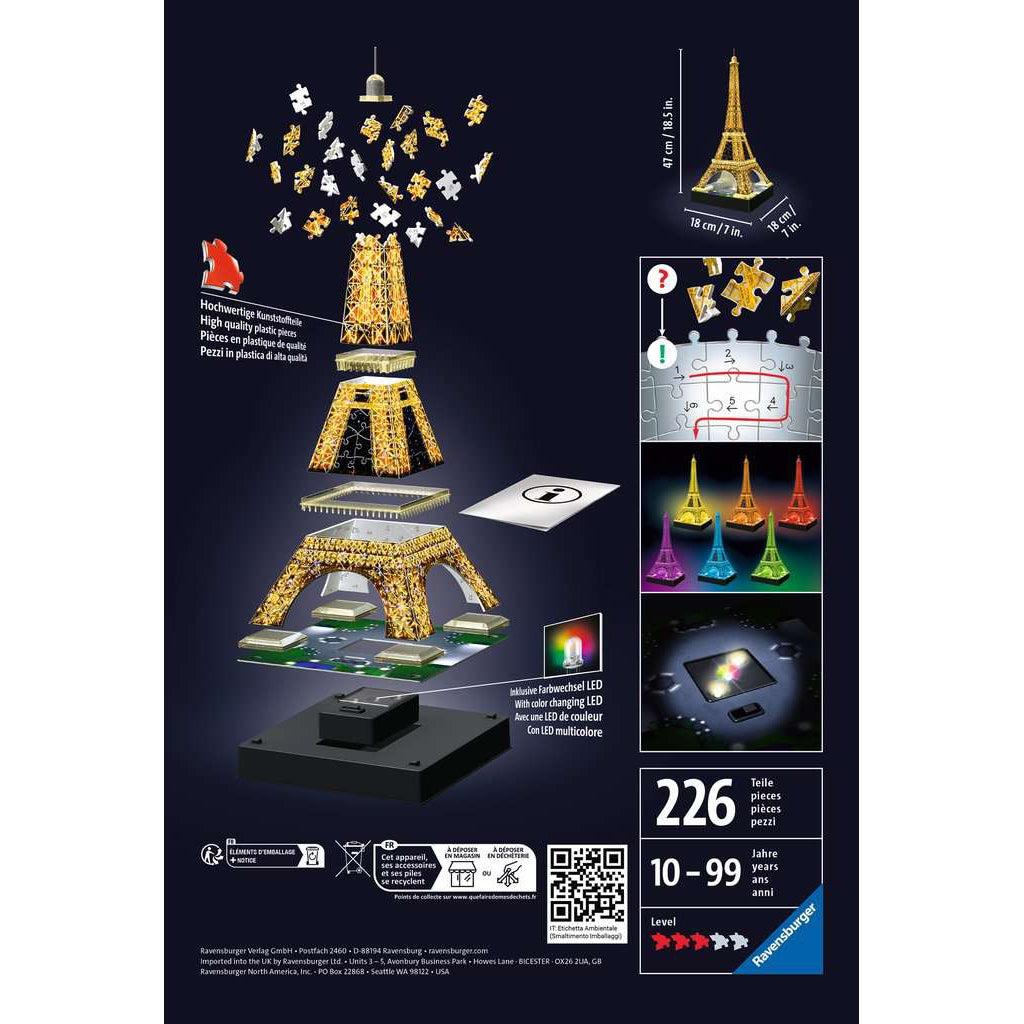 Ravensburger-Eiffel Tower - Night Edition 3D 216 Piece Puzzle-12579-Legacy Toys