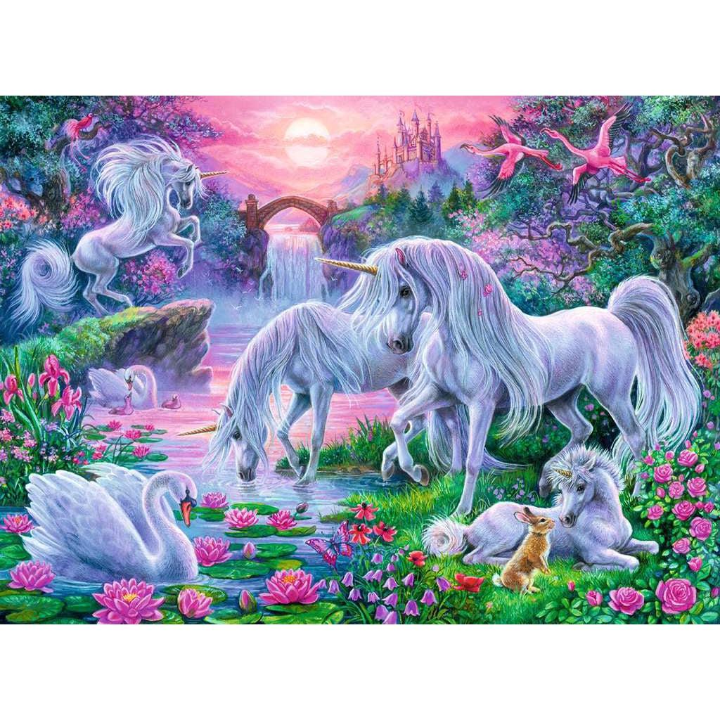 Ravensburger-Unicorns in the Sunset Glow 150 piece puzzle-10021-Legacy Toys