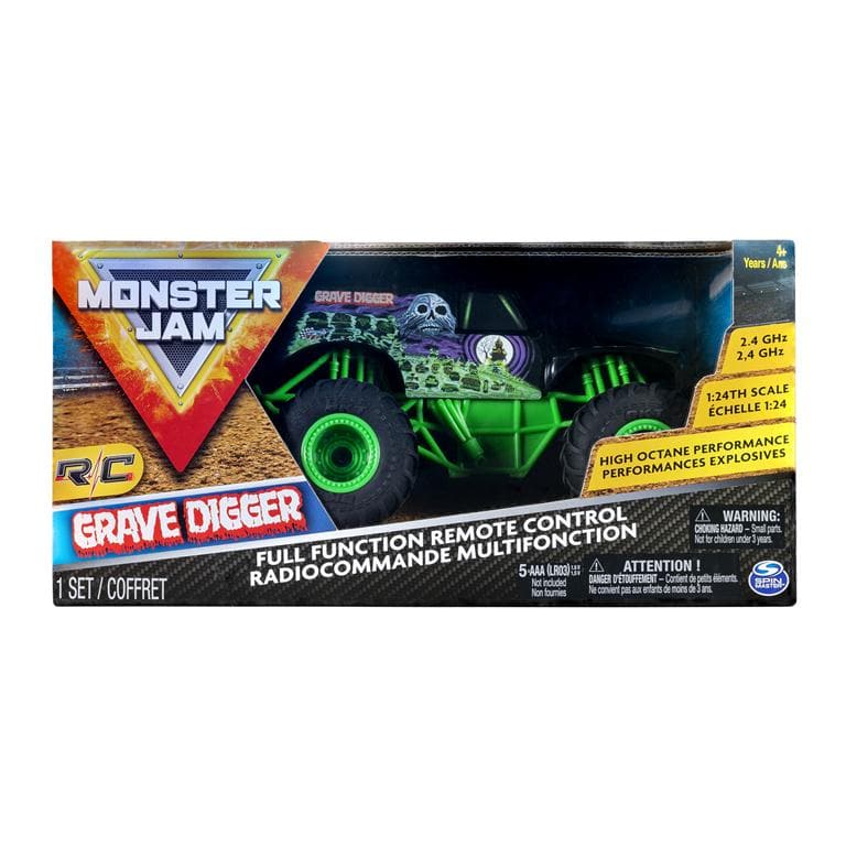 Spin Master-Monster Jam 1:24 Remote Control Monster Truck-6047112-Grave Digger-Legacy Toys