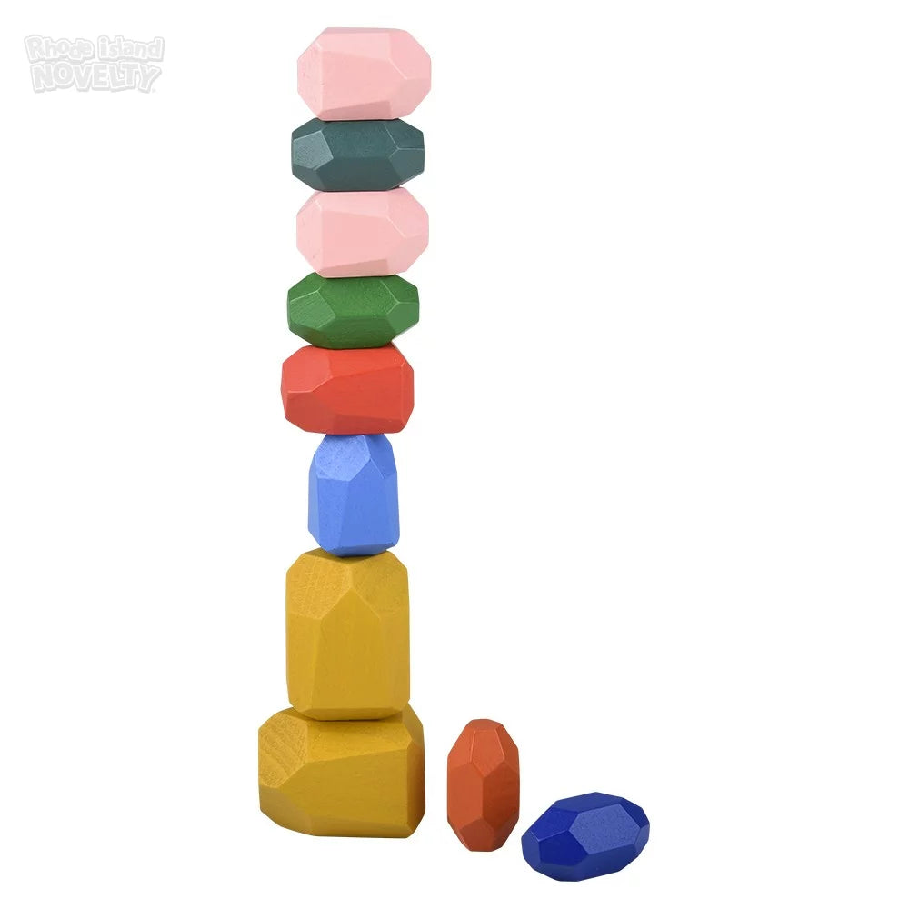 The Toy Network-10 pieces Wooden Balancing Stones-FR-WOOBA-Legacy Toys