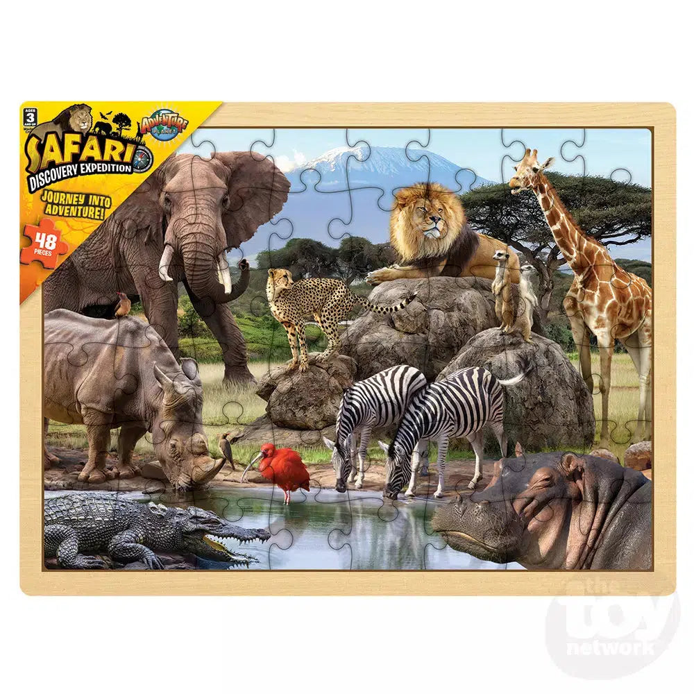 The Toy Network-48 Piece Safari Animal Wooden Puzzle-AG-48SAF-Legacy Toys
