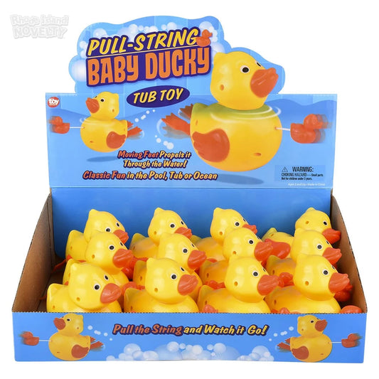 The Toy Network-6" Pull-String Ducky Bath Toy-TY-PSDUC-Box of 12-Legacy Toys