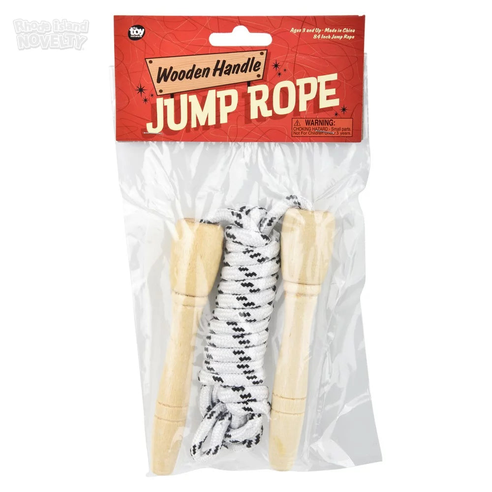 The Toy Network-7 Foot Jump Rope With Wooden Handle-CA-JUMWO-Single-Legacy Toys