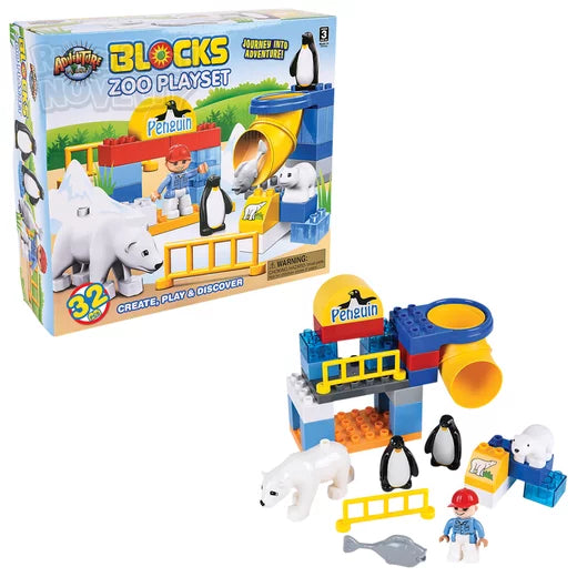 The Toy Network-Blocks 32 Piece Zoo Block Set-AM-BBARC-Legacy Toys