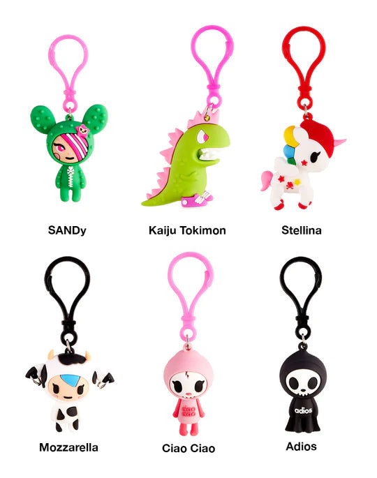 Tokidoki-Tokidoki Characters Bag Clips Series 1 Blind Box-TKBCLIPS1-MTI-NS-Box of 18-Legacy Toys