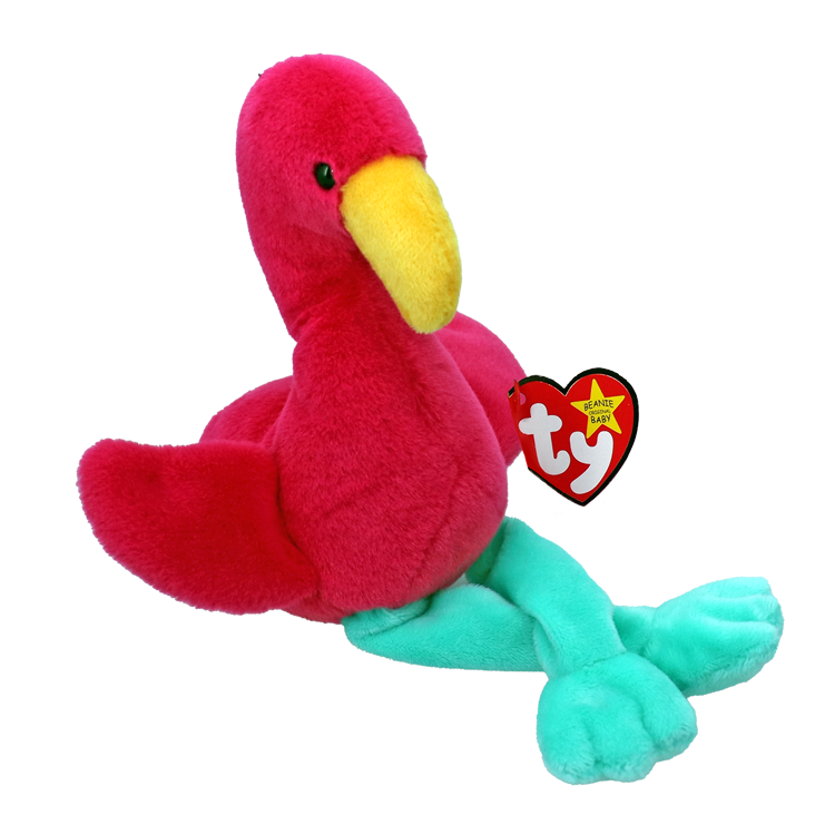 TY-Beanie Baby - Farya II - Pink Flamingo-41337-Legacy Toys