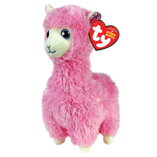 TY-Beanie Baby - Lana Pink Llama - 8" Small-36282-Legacy Toys