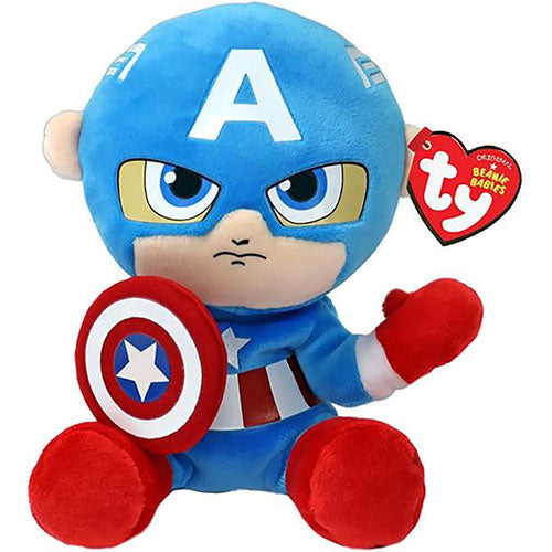 TY-Beanie Boo's - Captain America - Soft Medium-45002-Legacy Toys