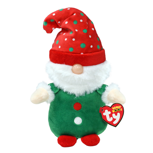 TY-Beanie Boo's - Gnolan the Green Gnome-37309-Legacy Toys