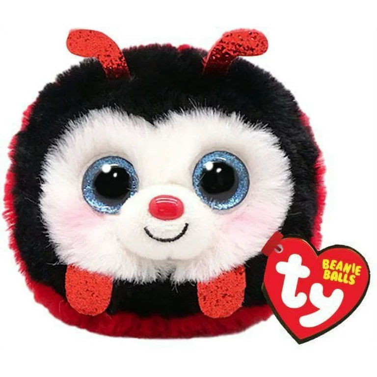 TY-Beanie Puffies 4" Ball-42535-Izzy - Ladybug-Legacy Toys