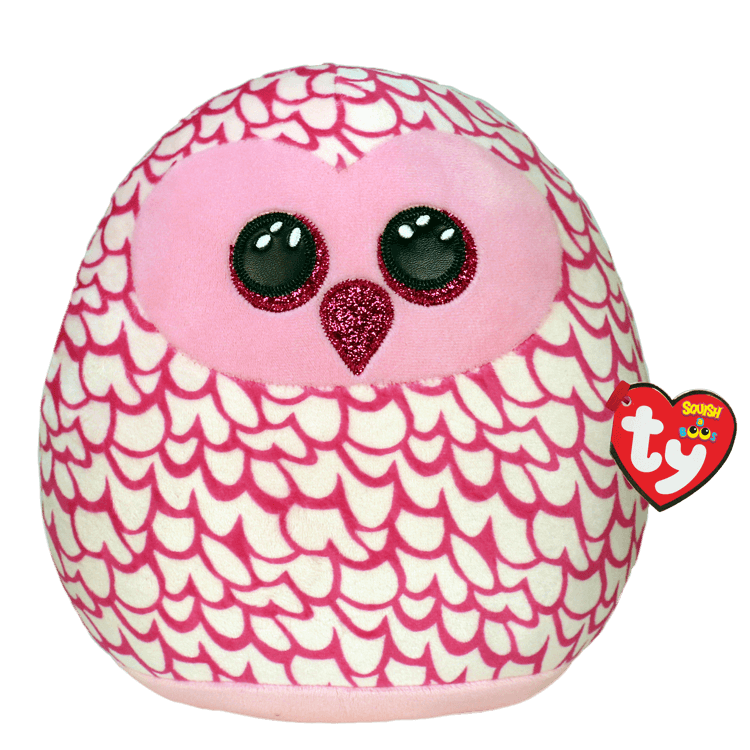TY-Squish A Boo - Pinky the Owl-39300-10" Small-Legacy Toys