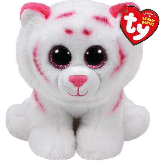 TY-Ty Classic Plush - Tabor - Pink and White Tiger - Medium 13"-90247-Legacy Toys