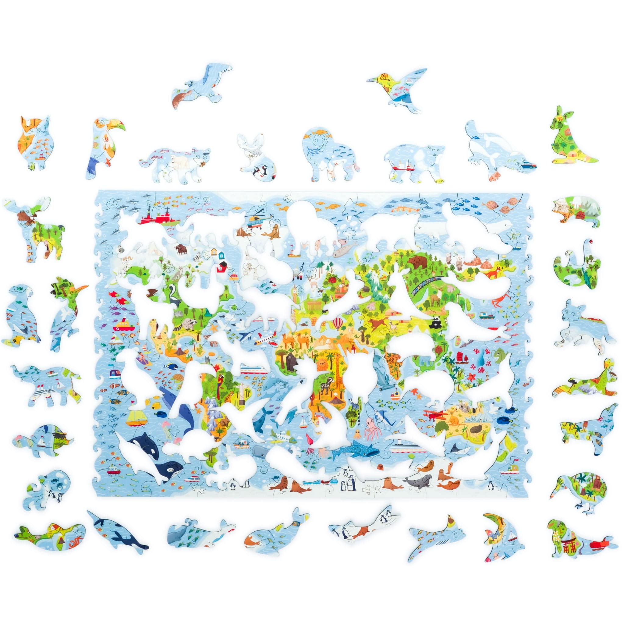 Unidragon-Kids World Map Wooden Puzzle - 100 Pieces-UNI-KWM-Legacy Toys