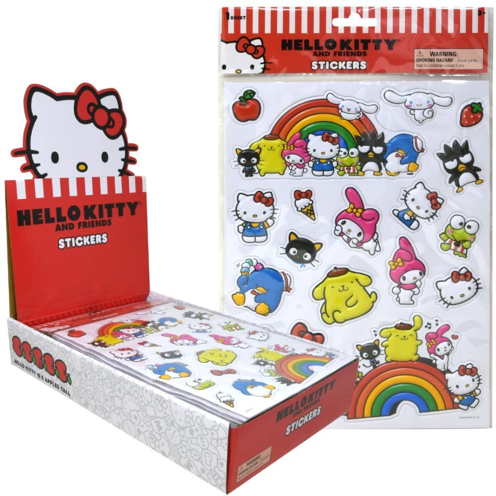 United Party-Hello Kitty "Red" Raised Sticker Sheet-ST8949DI-Legacy Toys