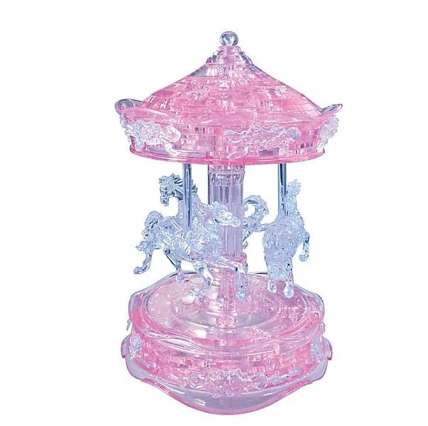 University Games-3D Crystal Puzzle Deluxe - Pink Carousel-30957-Legacy Toys
