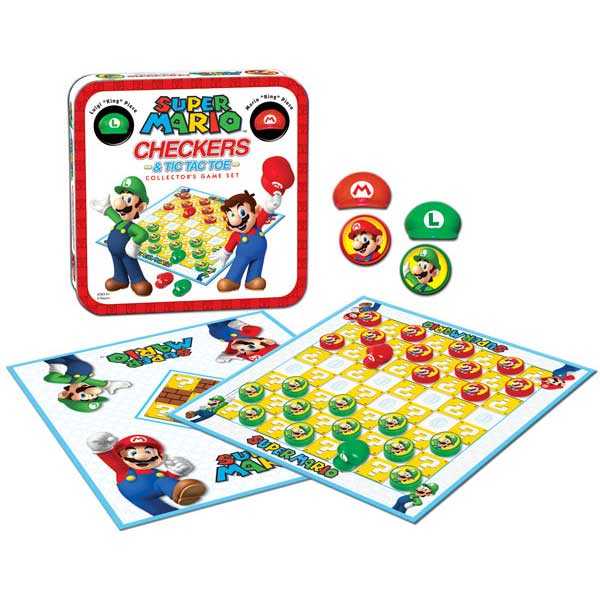 USAopoly-CHECKERS & TIC TAC TOE: Super Mario-CM005-637-Legacy Toys