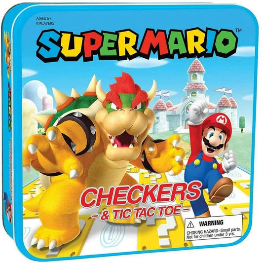 USAopoly-CHECKERS & TIC TAC TOE: Super Mario-CM005-637-Legacy Toys