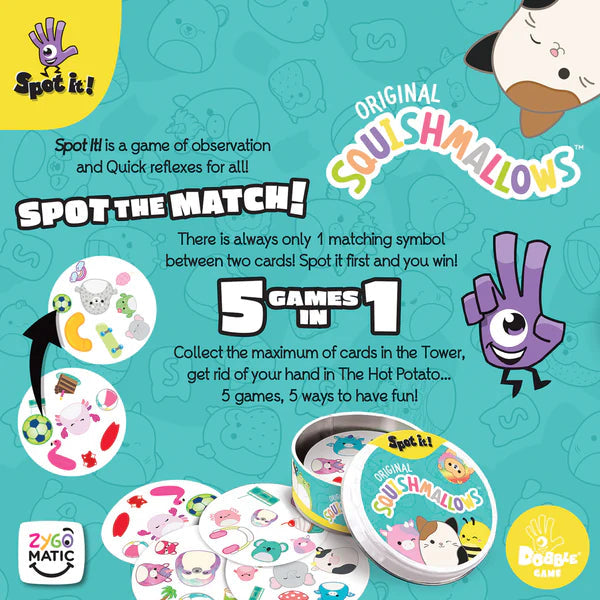 USAopoly-SPOT IT! Squishmallows-SI156-800-Legacy Toys