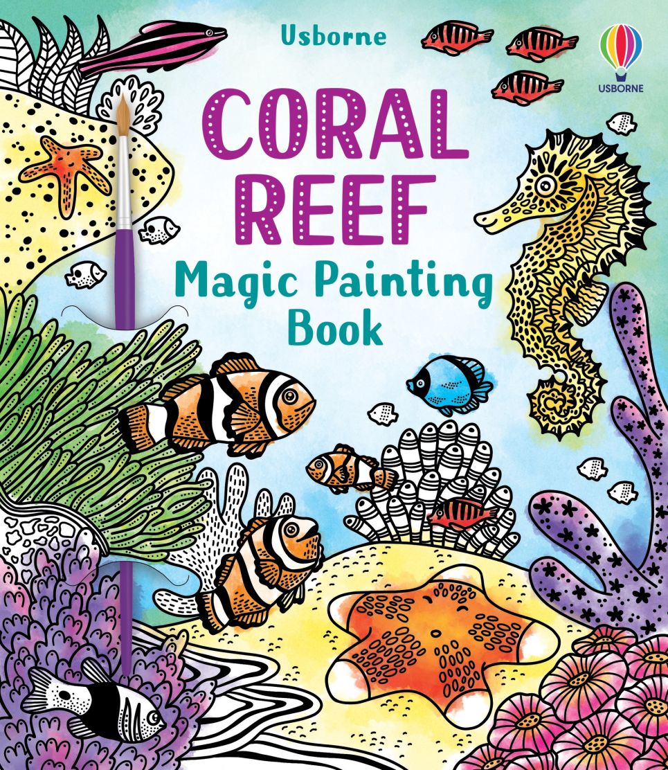 Usborne Books-Coral Reef Magic Painting Book-070627-Legacy Toys