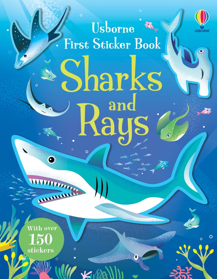 Usborne Books-First Sticker Book Sharks and Rays-074809-Legacy Toys