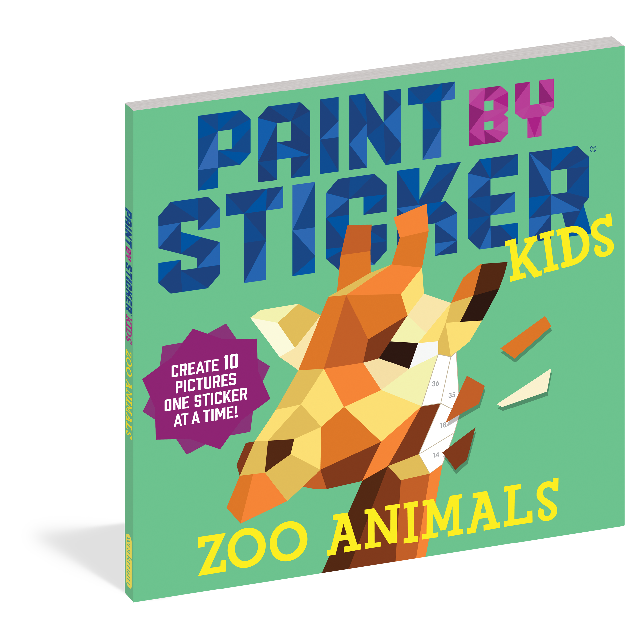 Workman Publishing-Paint By Sticker Kids: Zoo Animals-18960-Legacy Toys