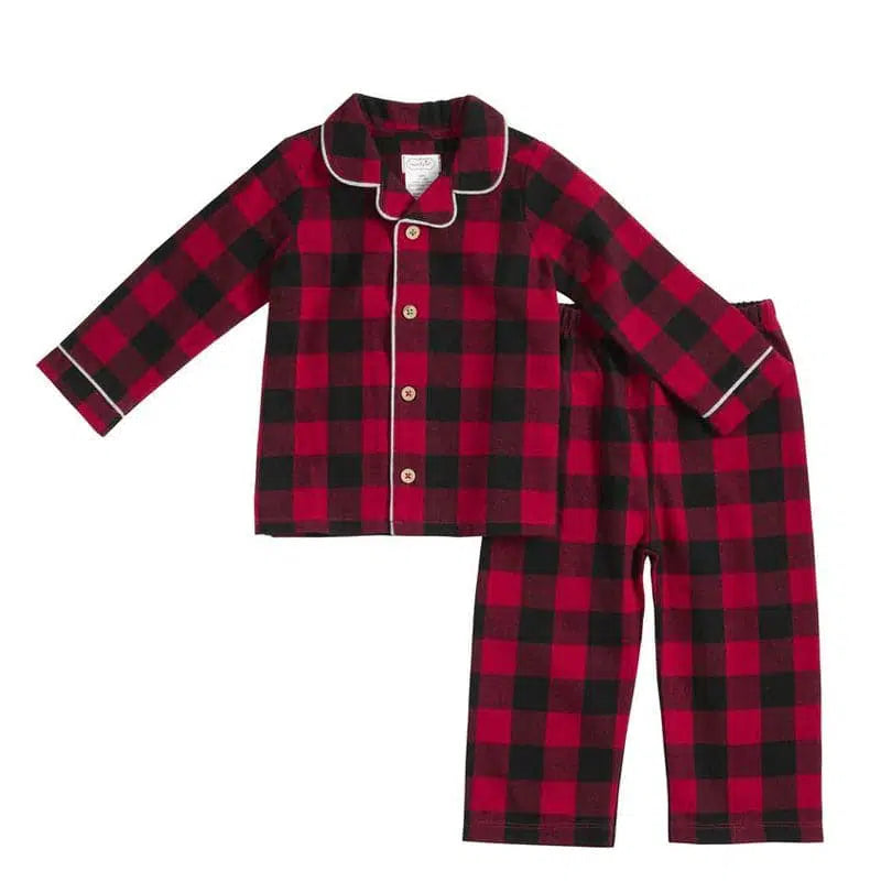 Mudpie-Buffalo Check Plaid Pajamas Unisex-13251-12-18M-Legacy Toys